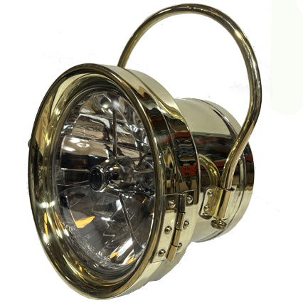 Stutz style brass headlamp with formed handle