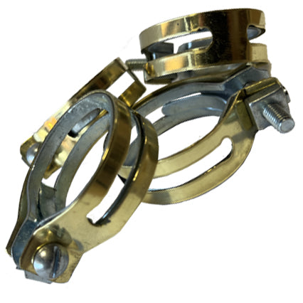 polished brass hose clamps