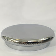 polished chrome over brass cap with vertical knurl for threaded neck