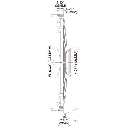 SPAL 1517 16" straight blade pusher medium profile 1604cfm