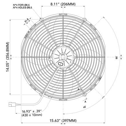 SPAL 2048 16" curved blade pusher 1959cfm