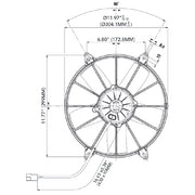 SPAL 2054 11" paddle blade puller high performance 1375cfm