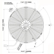 SPAL 2055 14" straight blade pusher high performance 1652cfm