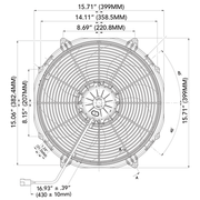 SPAL 2082 16" paddle blade puller high performance 1876cfm