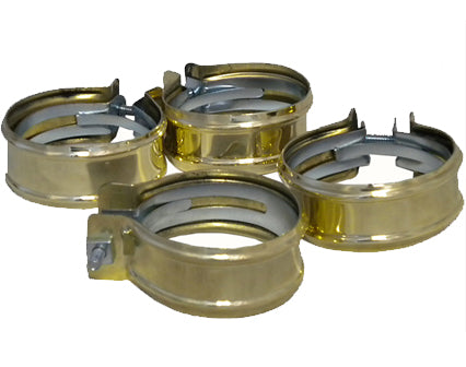 polished brass hose clamps