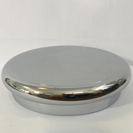 polished chrome over brass cap with vertical knurl for threaded neck