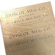 Briscoe Mfg. Data plate