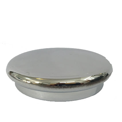 polished chrome over brass cap with vertical knurl press and twist style