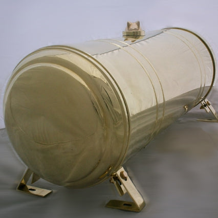 fuel tank 9 gallon polished brass with spun ends
